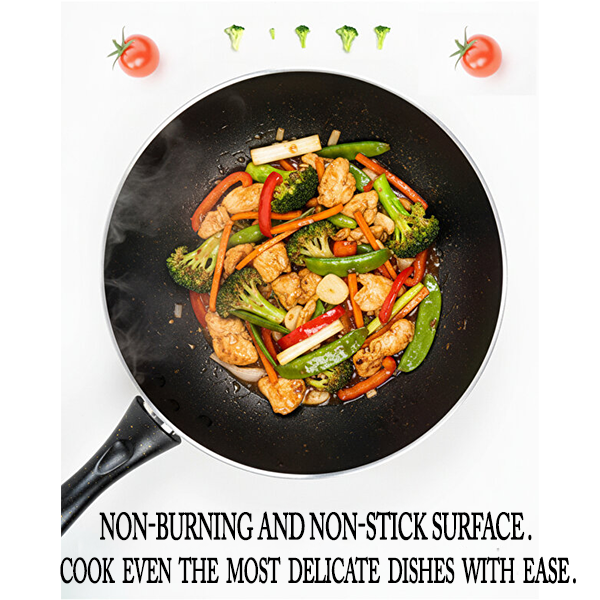 Bonetti Granite Wok Pan 28cm Non-Stick PFOA Free