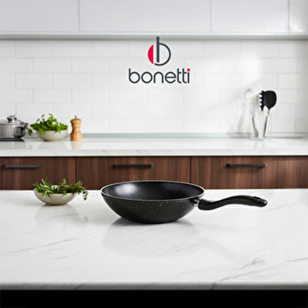 Bonetti Granite Wok Pan 28cm Non-Stick PFOA Free