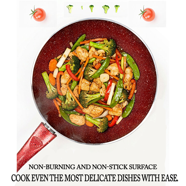 Bonetti Granite Wok Pan 28cm Non-Stick PFOA Free