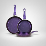 bonetti Turkish Granite Frying Pan Set 3 Pieces PFOA-Free