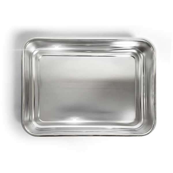 صينيّة استانلس ستيل مستطيلة 30×40 سم – خامة إيطالية 18/10 من ستاندر