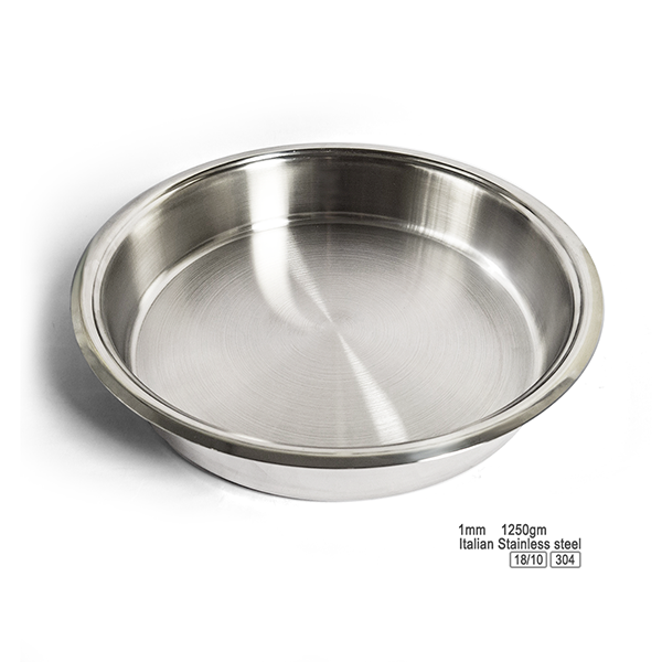 صينيّة مدوّرة استانلس ستيل إيطالي 18/10 – مقاس 32 سم تشطيب مرايا من ستاندر