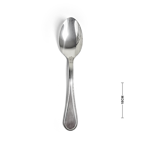 طقم معالق أكل 6 قطع استانلس ستيل 304 لامع مقاس 18 سم من ستاندر