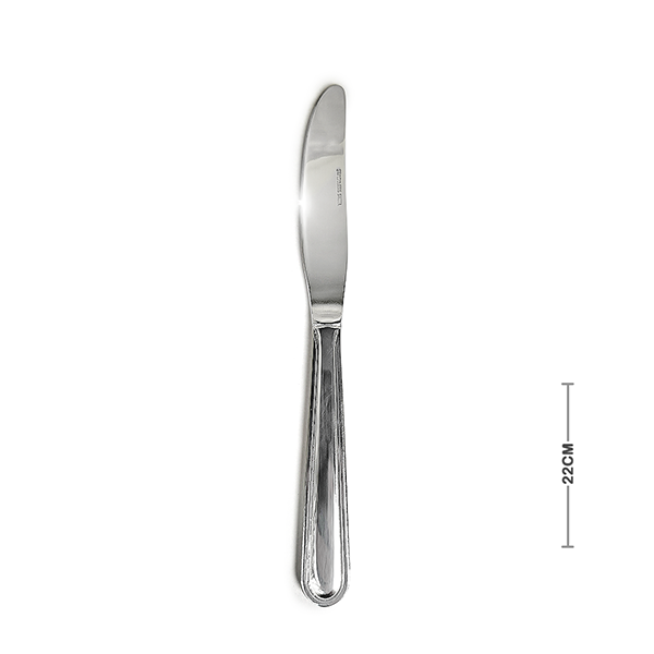 طقم سكاكين أكل 3 قطع استانلس ستيل 304 لامع مقاس 22 سم من ستاندر