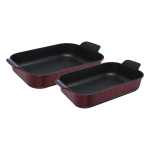 Granite Rectangular Casserole Set (2 Pcs) for Oven & Flame