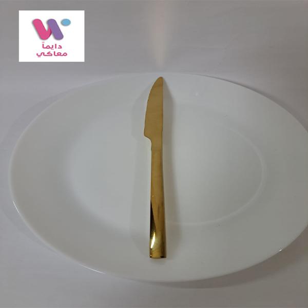 طقم سكاكين ذهبية للطاولة – 6 قطع ستانلس ستيل 18/10 بلمسة ذهبية