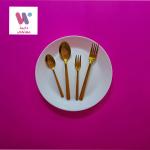 Golden Table Spoon & Fork Set – 24pcs 18/10 Stainless Steel Gold