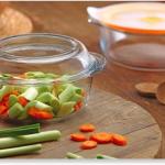 حله/طاجن زجاجي دائري باشاباشي بغطاء – قطر 22 سم | آمن للحرارة