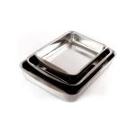 طقم فرن مستطيل ستانلس ستيل 3 قطع – ستندر 18/10 آمن للفرن