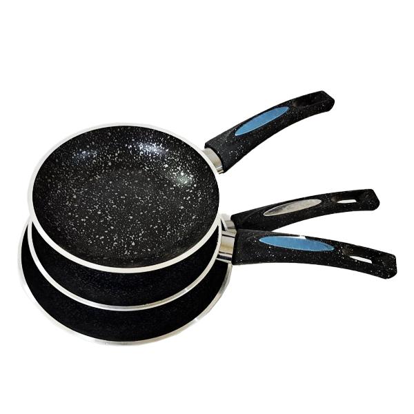 طقم 3 طاسات جرانيت ثقيلة (18/20/24 سم) – قاعدة 5 طبقات وسمك 8 مم