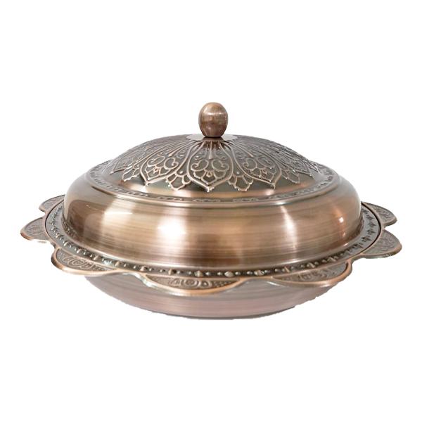 40cm Arabic Stainless Steel Serving Dish – Copper Color, Decorative